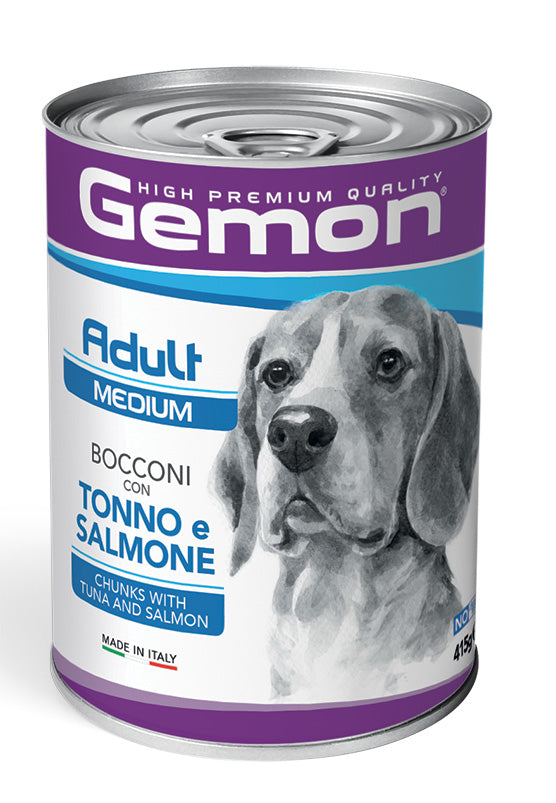 Gemon Adult Medium Bocconi con Tonno e Salmone 415g - Umido Cane Gemon Adult Medium Bocconi con Tonno e Salmone 415g - Umido Cane